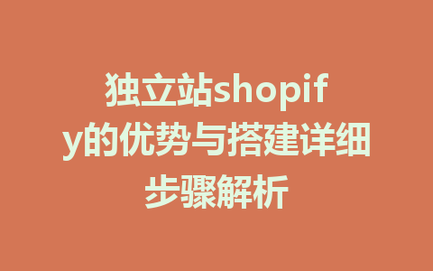 独立站shopify的优势与搭建详细步骤解析