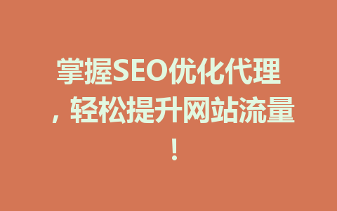 掌握SEO优化代理，轻松提升网站流量！